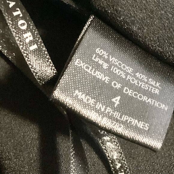 Josie Natori Prism Black Abstract Floral High Low Maxi Dress 4 - Picture 6 of 7